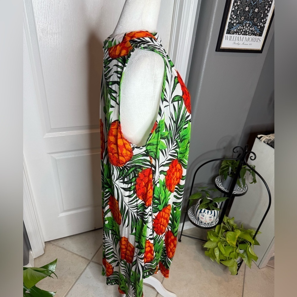 Tropical Pineapple Print Swim Coverup 3X NWT Beach Coverup - Picture 12 of 13